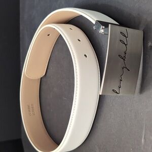 Longball Men's White/Cream Genuine Leather Belt.